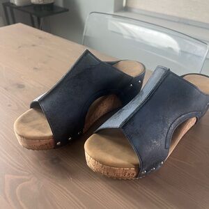 Women's Navy Slide Sandals